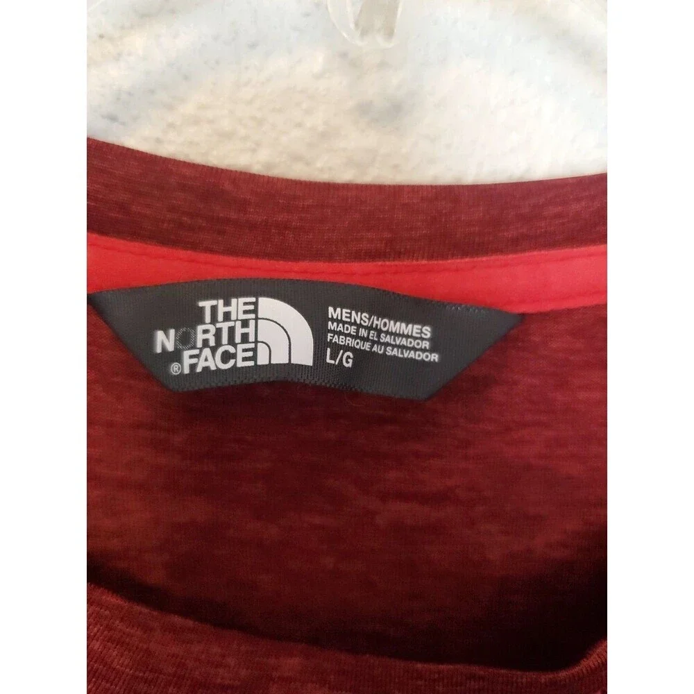 The North Face‎ T-shirt Flash Dry 100% Polyester Men's L Maroon Short Sleeve Tee - Picture 3 of 16